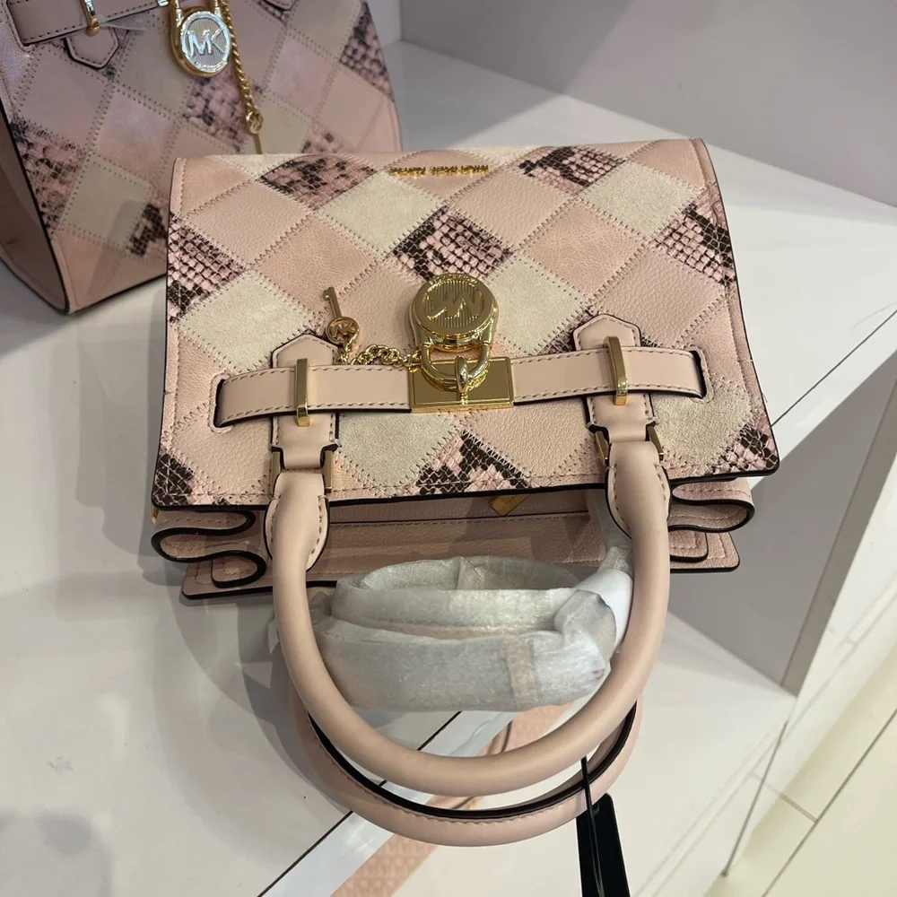 MICHAEL KORS Hamilton Sm Patchwork Snake Embossed Satchel Crossbody
Powder
NWT - Picture 8 of 16